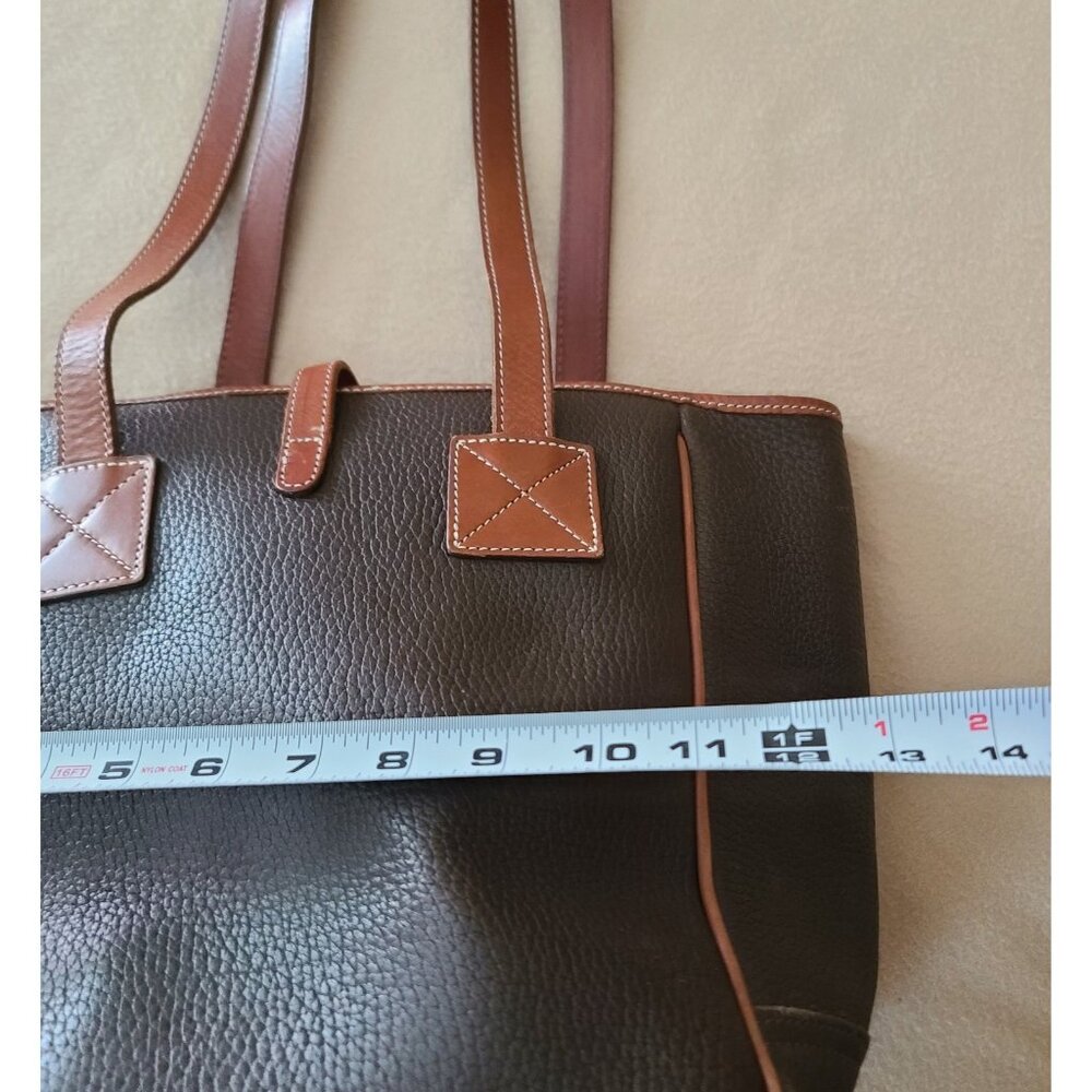 Vintage Dooney & Bourke AWL Leather Tote Brown w Buckle Closure Made In USA - Picture 13 of 16